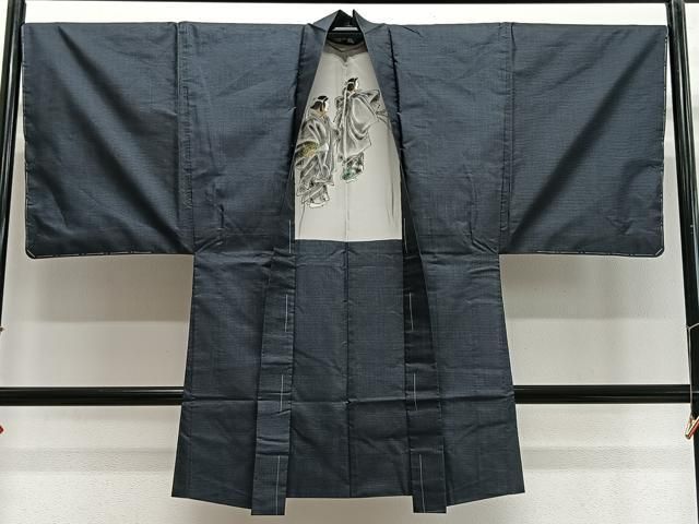平和屋着物∞男性　長羽織　本場大島紬　120亀甲　総詰め　正絹　逸品　未使用　CABE4995ua