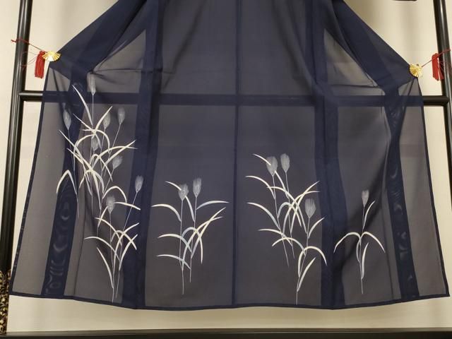 平和屋着物＊夏物　オーガンジー　小振袖　刺繍　銀糸　洗える着物　AABB0619st 平和屋着物○小振袖 二尺袖 舞花文 銀彩 洗える着物 AABG4467fy : 平和