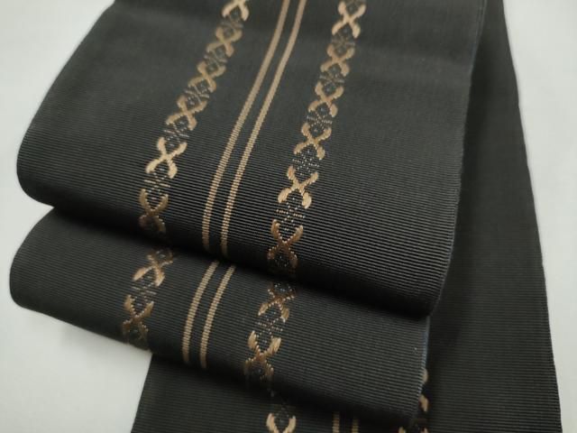 平和屋着物●男性　本場筑前博多織　角幾何学文様帯　正絹　逸品　CABF5410hy 19,240円