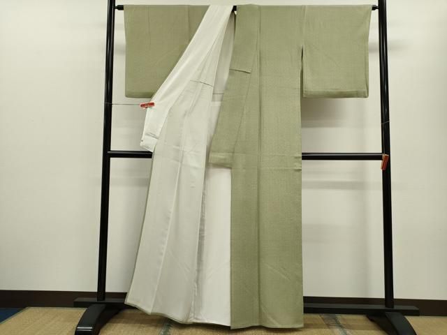 平和屋着物▽伝統工芸士 石塚幸生 江戸小紋 単衣 七宝花文 三越扱い