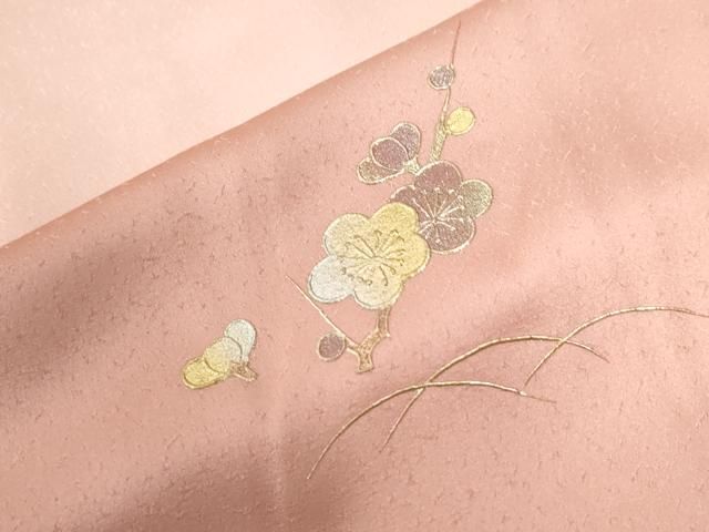 平和屋着物●訪問着　手描き　笹葉文　暈し染め　金彩　正絹　逸品　未使用　AABF0635fy 平和屋着物○訪問着 手描き 笹葉文 暈し染め 金彩 正絹 逸品 未使用
