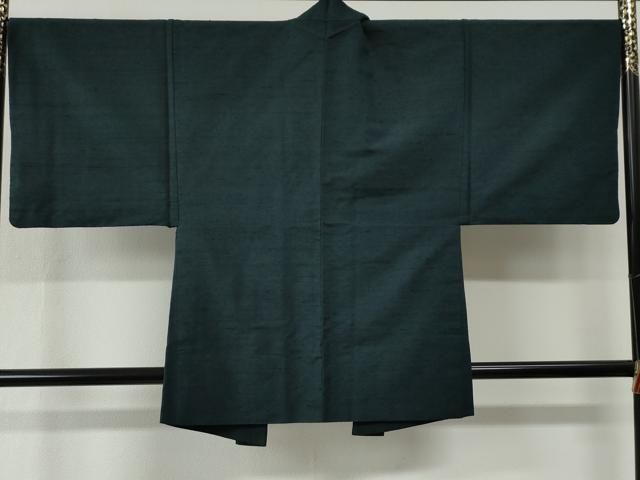 平和屋着物○男性 紬 アンサンブル 色無地 褐返色 羽裏：富士山・鷹