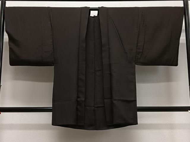 平和屋着物＃男性　羽織　赤墨色　正絹　逸品　CABE4939ua