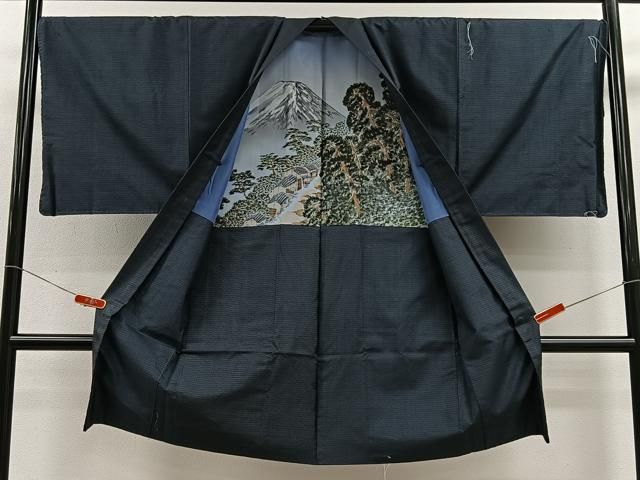 平和屋着物∞男性 長羽織 本場大島紬 100亀甲 総詰め 正絹 逸品 未使用