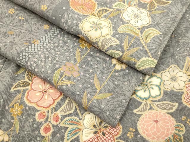 平和屋着物▽上質な小紋　単衣　辻が花　金彩　正絹　逸品　DAAS0533az 平和屋着物▽上質な小紋 単衣 辻が花 金彩 正絹 逸品 DABD6472du