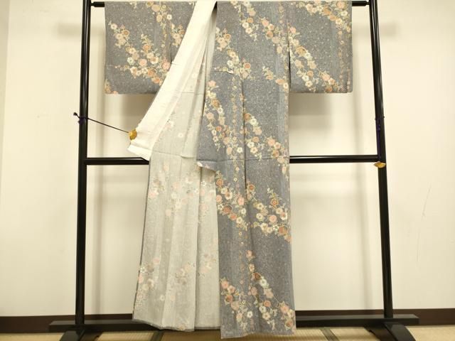 平和屋着物▽小紋　単衣　辻が花　洗える着物　未使用　AABB2109fy 平和屋着物▽上質な小紋 単衣 辻が花 金彩 正絹 逸品 DABD6472du
