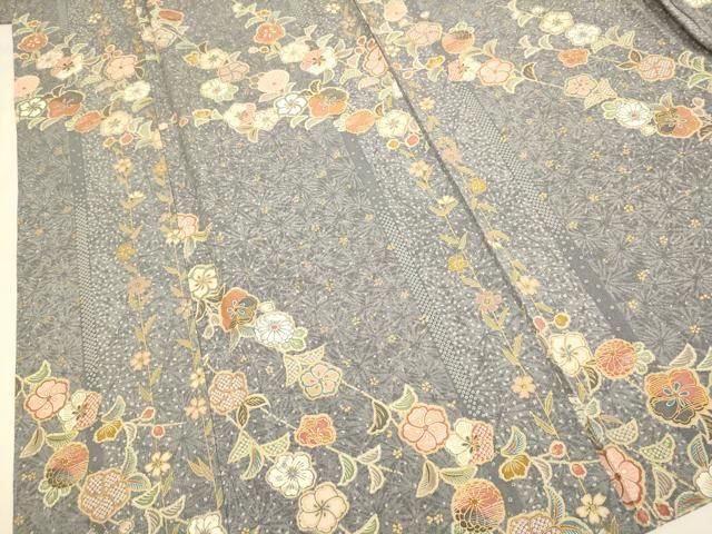 平和屋着物▽上質な小紋　単衣　辻が花　金彩　正絹　逸品　AABB2351fy 平和屋着物▽上質な小紋 単衣 辻が花 金彩 正絹 逸品 DABD6472du