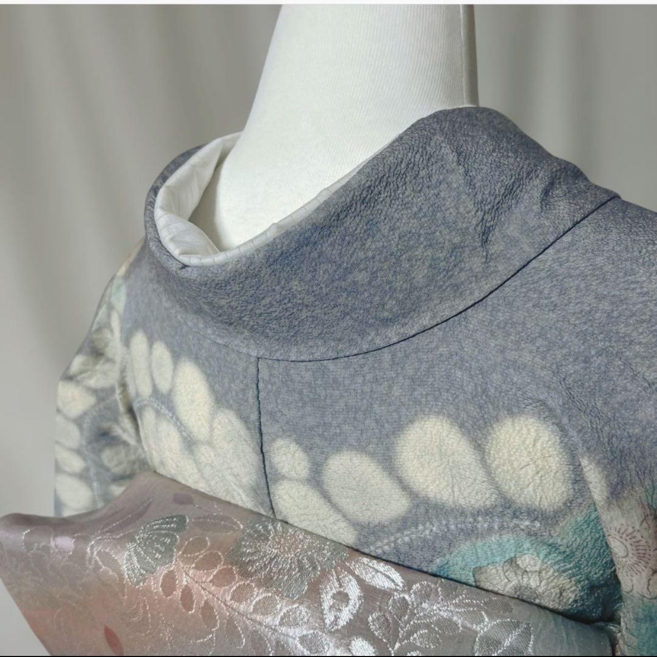 超逸品 作家物 辻ヶ花訪問着フルセット 青藤色 未使用級 正絹 たとう紙 