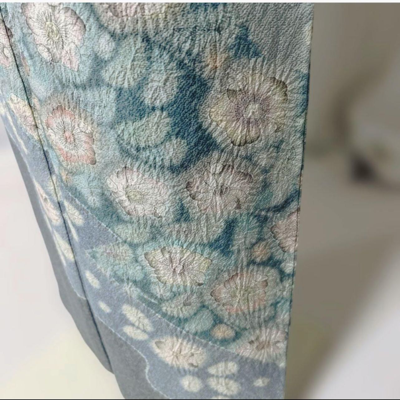 超逸品 作家物 辻ヶ花訪問着フルセット 青藤色 未使用級 正絹 たとう紙 
