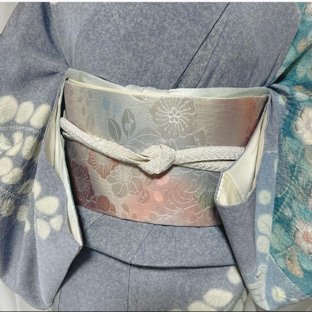超逸品 作家物 辻ヶ花訪問着フルセット 青藤色 未使用級 正絹 たとう紙 