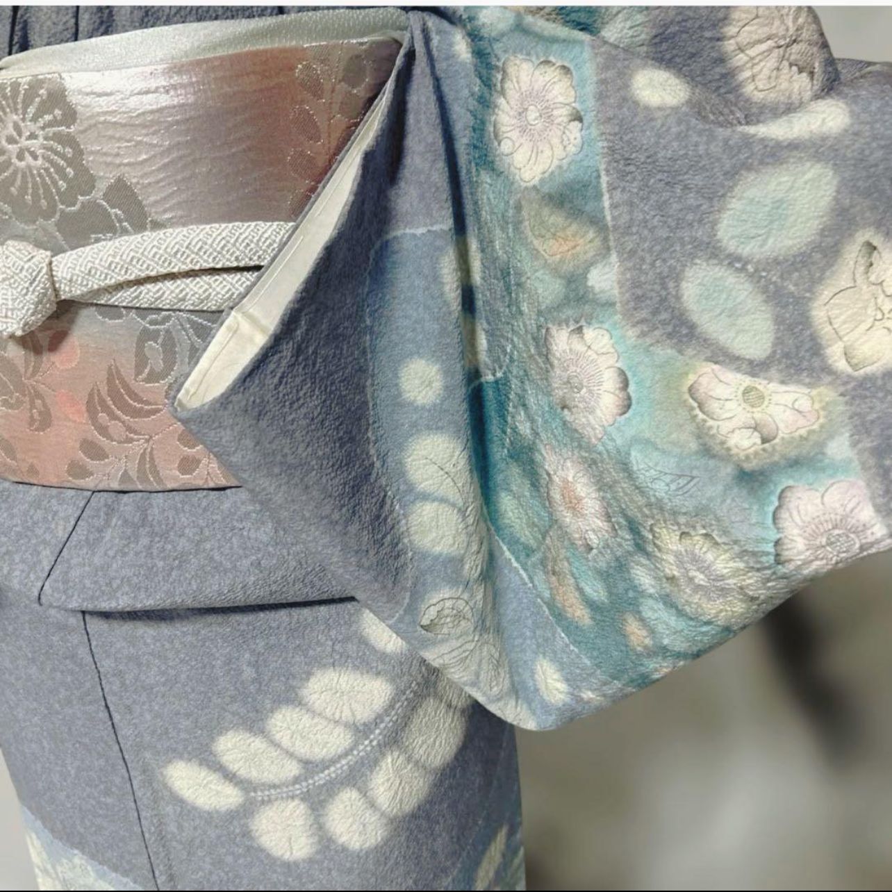 超逸品 作家物 辻ヶ花訪問着フルセット 青藤色 未使用級 正絹 たとう紙 