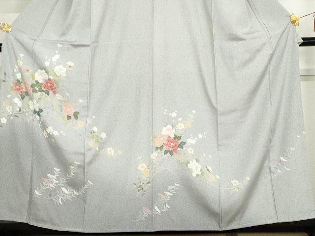 平和屋着物○訪問着 友禅 枝花文 暈し染め 正絹 逸品 未使用