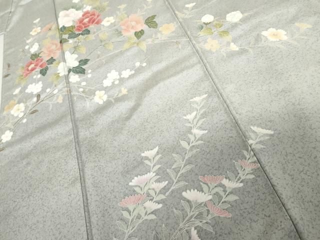 平和屋着物○訪問着 友禅 枝花文 暈し染め 正絹 逸品 未使用