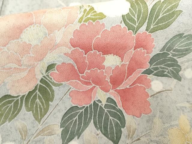平和屋着物●訪問着　友禅　作家物　立波枝花文　暈し染め　金彩　正絹　逸品　AABG0362cs 平和屋着物○訪問着 友禅 作家物 華翔 枝花文 暈し染め 金彩 正絹 逸品
