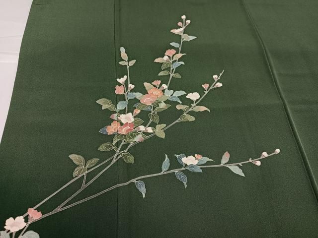 平和屋着物＊夏物　竹絲布紬　作家物　竹　証紙付き　正絹　逸品　CABB9813ze 平和屋着物＊夏物 竹絲布紬 作家物 竹 証紙付き 正絹 逸品 CABB9813ze