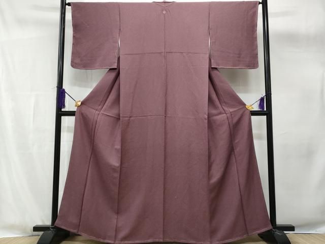 平和屋着物●上質な色無地　古代紫色　正絹　逸品　未使用　AABH4807fy 平和屋本店▽極上 色無地 単衣 唐草地紋 江戸紫色地 逸品 CYAA2464s5