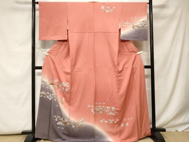 平和屋着物●訪問着　陶器草花文　暈し染め　金彩　正絹　逸品　未使用　AABF9600ph 平和屋着物○訪問着 草花文 暈し染め 金彩 正絹 逸品 AABI0600ph