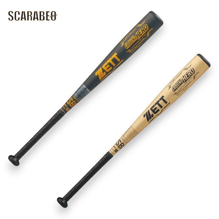ゼット ジュニア 軟式 バット グランドヒーロー 76cm 78cm ミドルバランス 少年野球 金属バット ZETT 超々ジュラルミン bat746 76cm / 510g平均（bk×gold）
