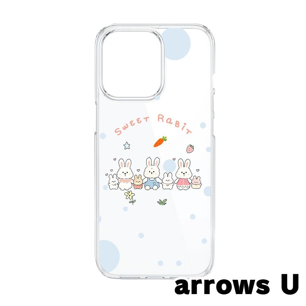 新品未使用】arrowsU クリア ハードケース (うさぎ家族) うさぎ