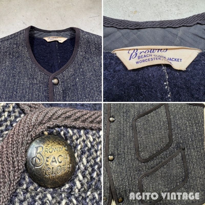 べ*ン様 BROWN'S BEACH ビーチクロスベスト 40 40's Brown's Beach BEACH CLOTH JACKET ブラウンズビーチ ビーチ