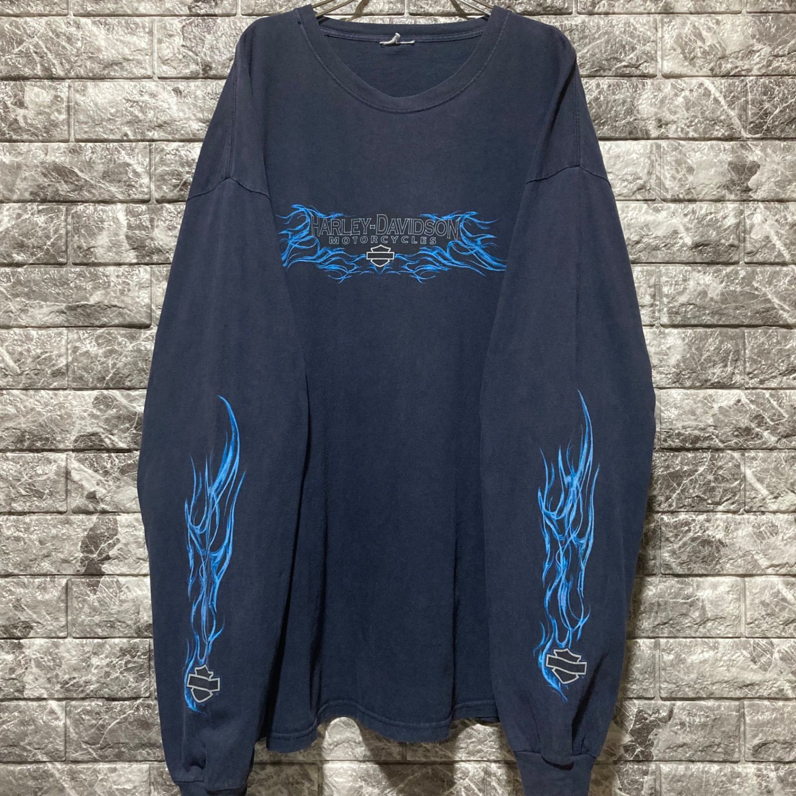 Harley-Davidson 【日本未発売】ロンＴ ブルーフレイム 2XL HARLEY DAVIDSON ロンT 2XL ハーレーダビッドソン BLUE FLAME ブルー