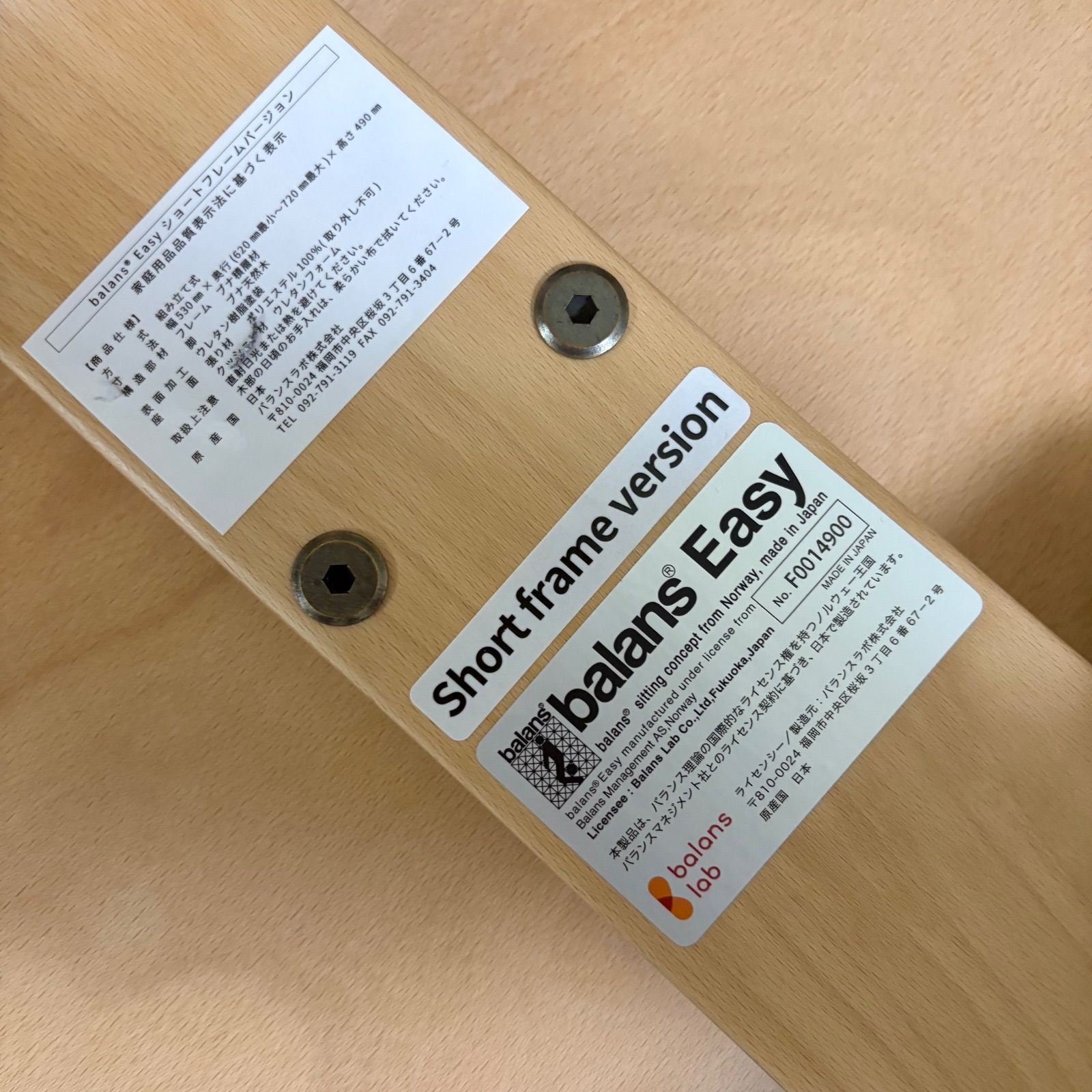 新型 Balans Easy バランスラボ バランスイージー ショートフレーム 