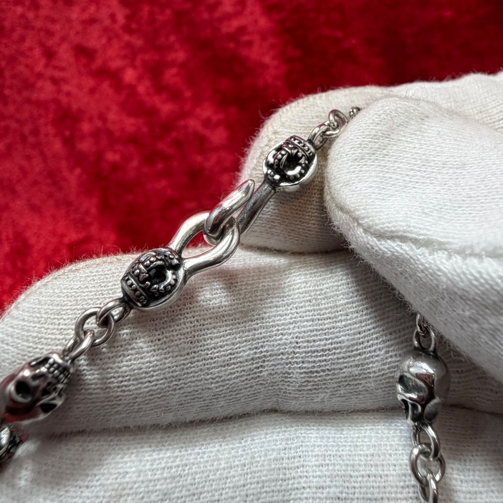 美品ネックレス SKULL DIVINE 60cmx34.5g ジャスティンデイビス/Justin 