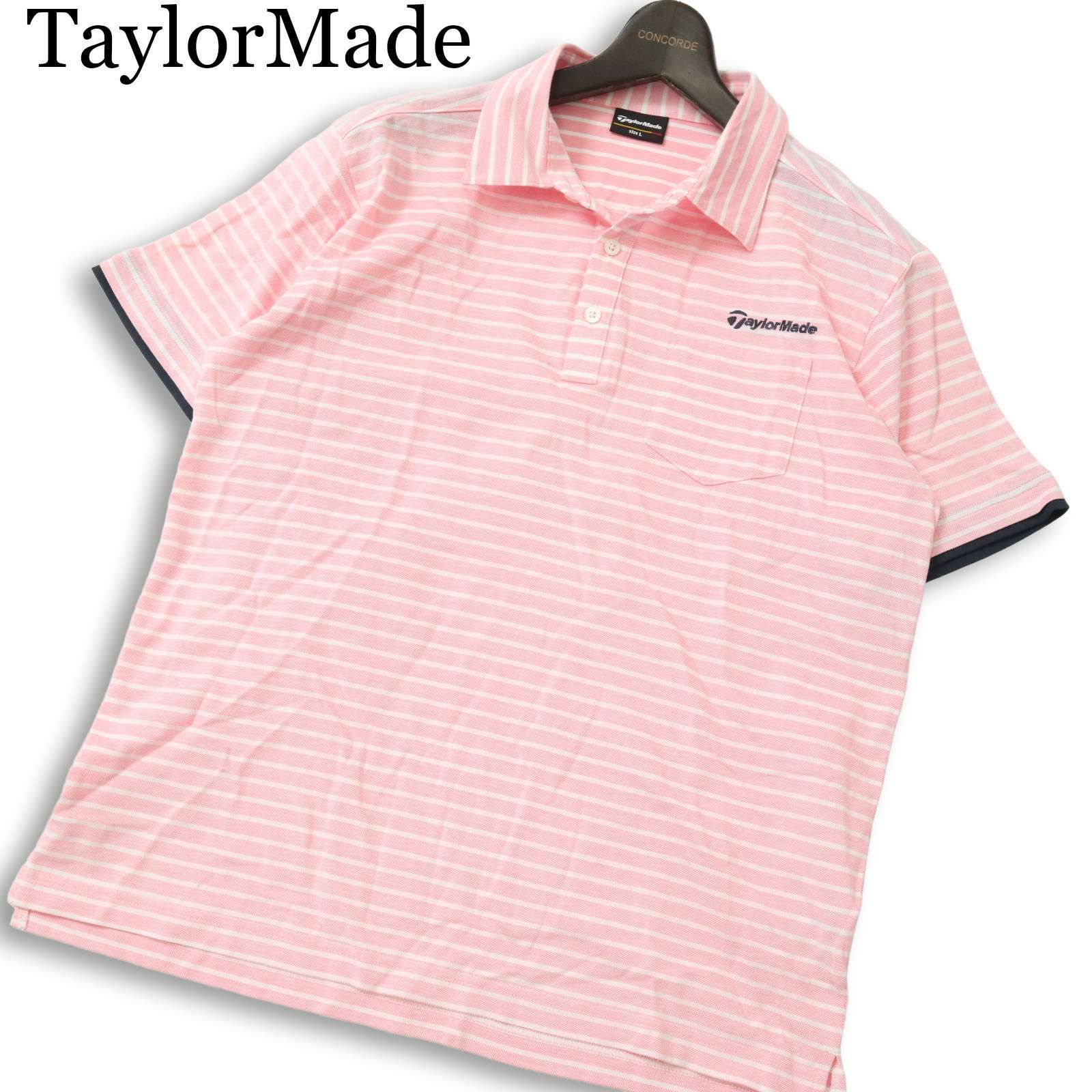 TaylorMade テーラーメイド ゴルフ 春夏☆ 半袖 鹿の子 ボーダー ロゴ