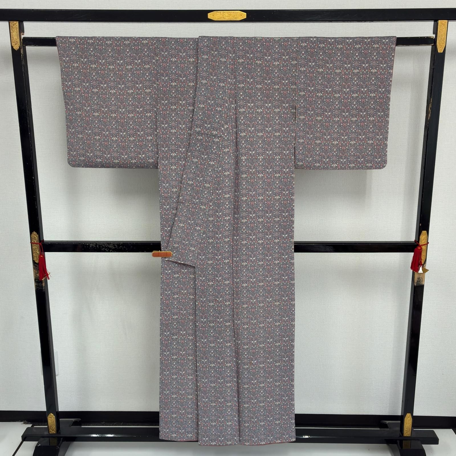 小紋 正絹 美しい染めの更紗 袷 着物 MK-7221 - メルカリ
