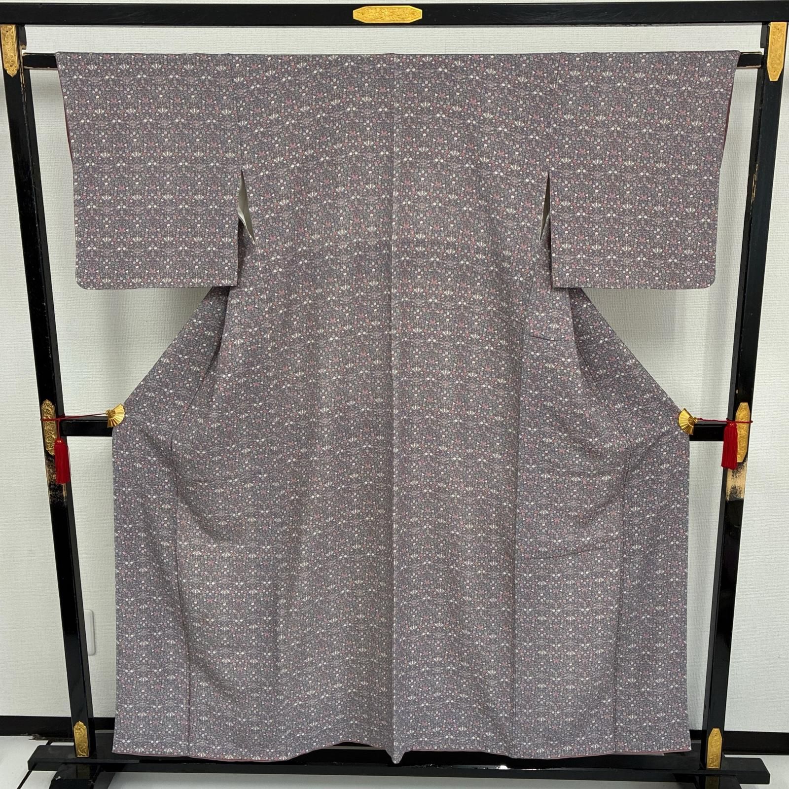 小紋 正絹 美しい染めの更紗 袷 着物 MK-7221 - メルカリ