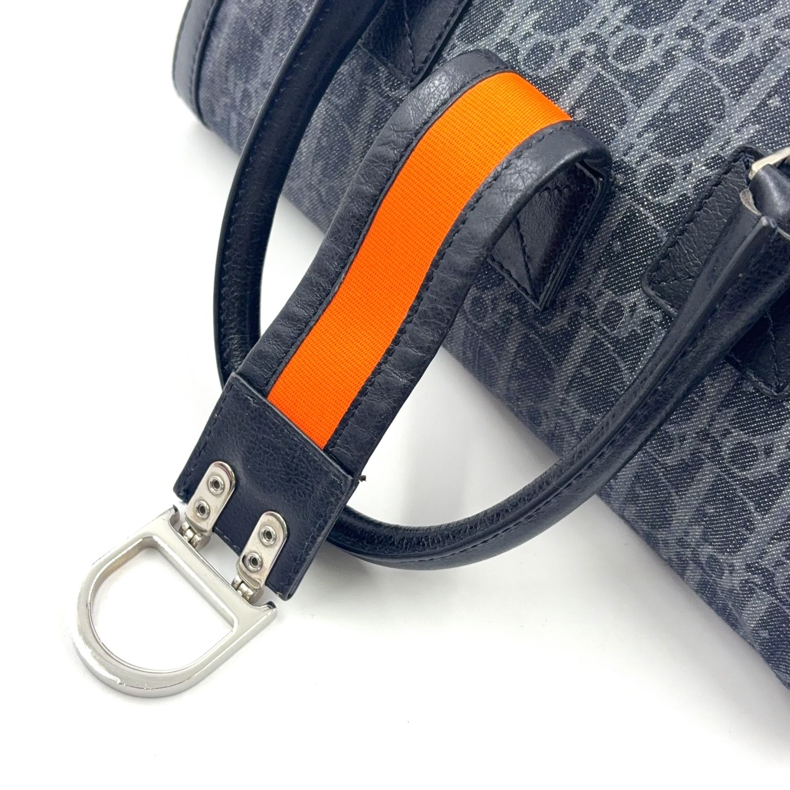Christian Dior フライトライントロッター レザー×デニム グレー