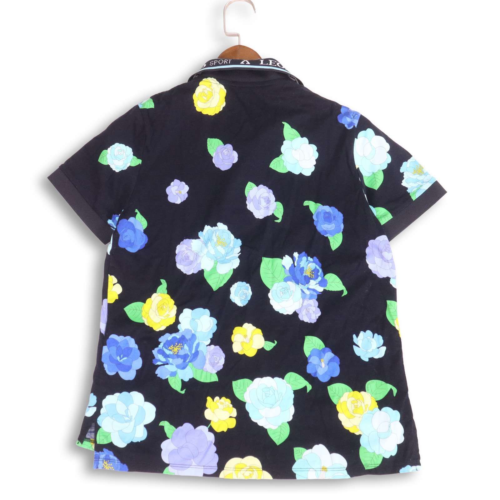 セール中！⭐️美品⭐️LEONARD sport 半袖ポロシャツ４０　ブラック　花柄 レオナール LEONARD SPORT ポロシャツ 半袖 速乾 トップス 44 - メルカリ
