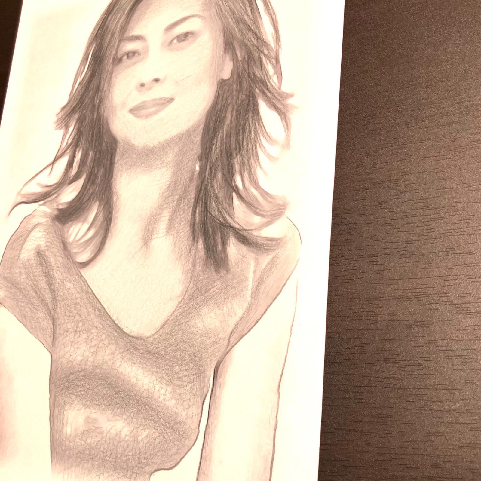 女優画14 額装品　額縁寸法45cm×33cm　パステル、ペン、鉛筆画　定款付 女優画14 額装品 額縁寸法33cm×24cm パステル、ペン、鉛筆画 定款付