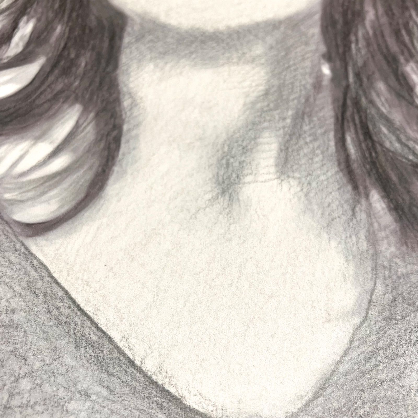 女優画14 額装品 額縁寸法33cm×24cm パステル、ペン、鉛筆画 定款付