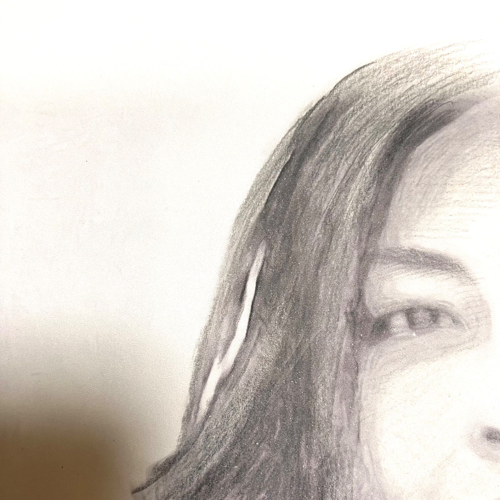 女優画14 額装品 額縁寸法45cm×33cm パステル、ペン、鉛筆画 定款付