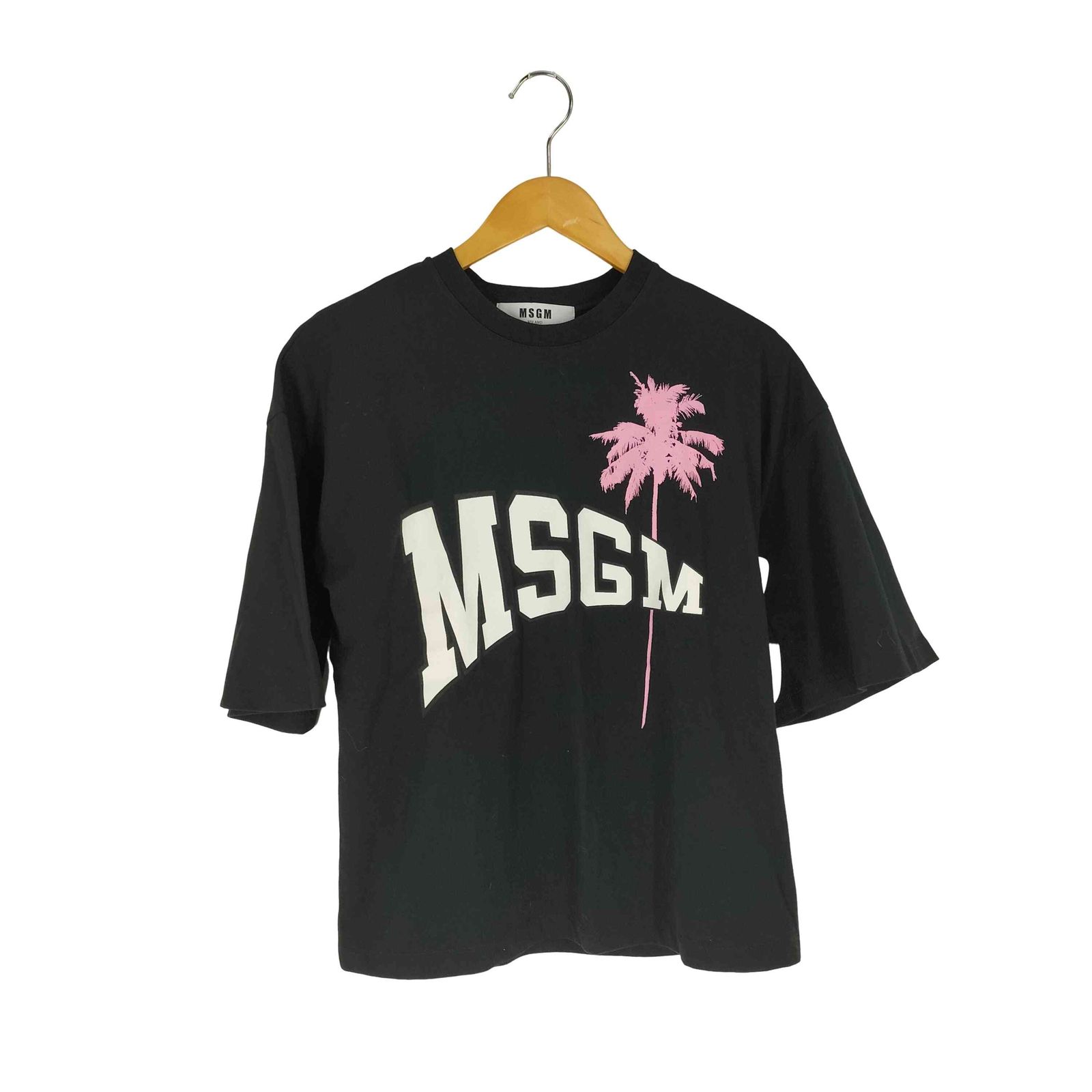 エムエスジーエム MSGM ロゴプリントクルーネックTシャツ レディース