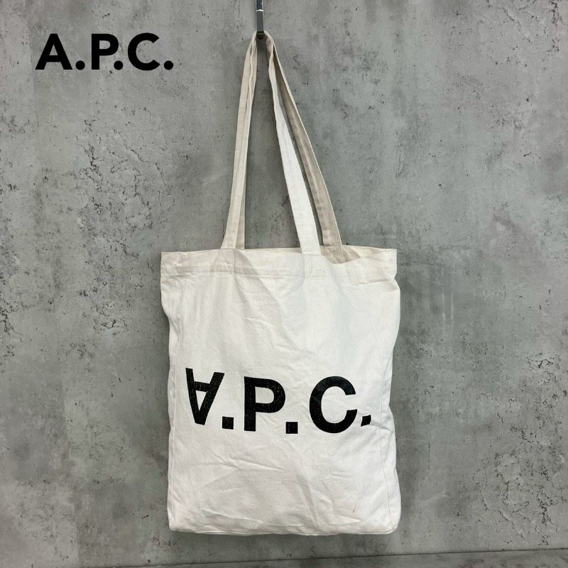 A.P.C. アーペーセー ロゴ プリント キャンバス トートバッグ 