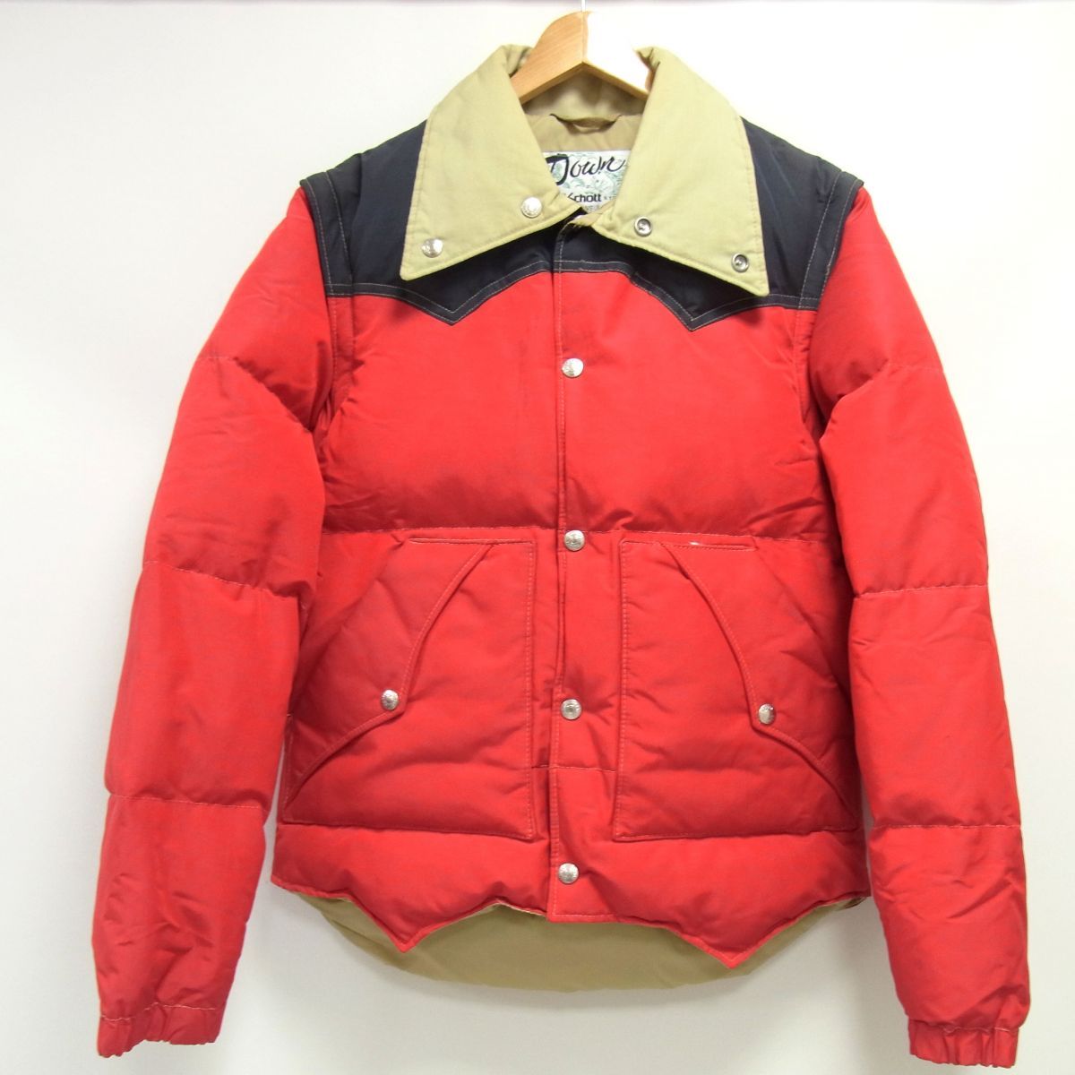 80年90年代 ショット SCHOTT DOWN 2WAYダウンジャケット 80s ヴィンテージ☆SCHOTT ショット 2WAY ウエスタン ダウンジャケット