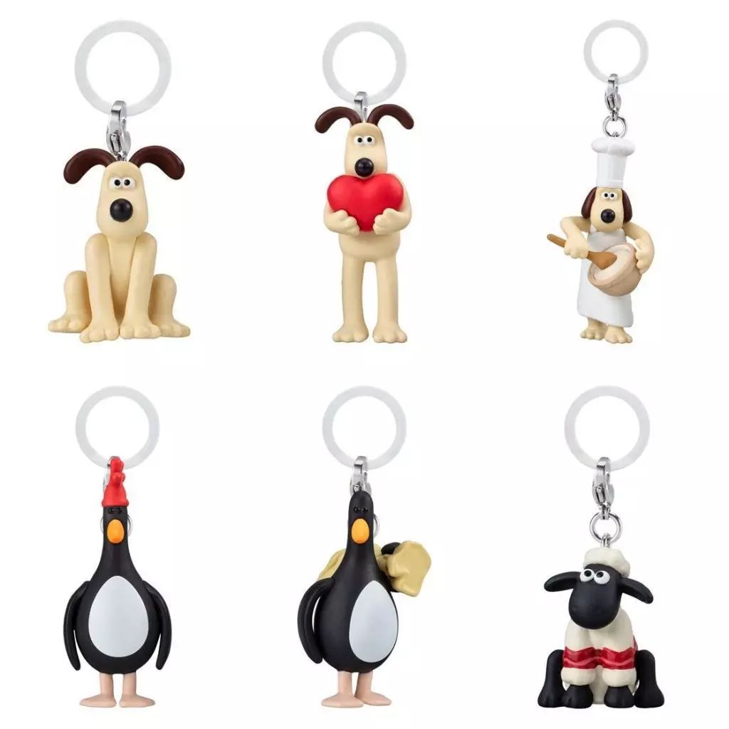中古】ストラップ 全6種セット 「ウォレスとグルミット めじるし