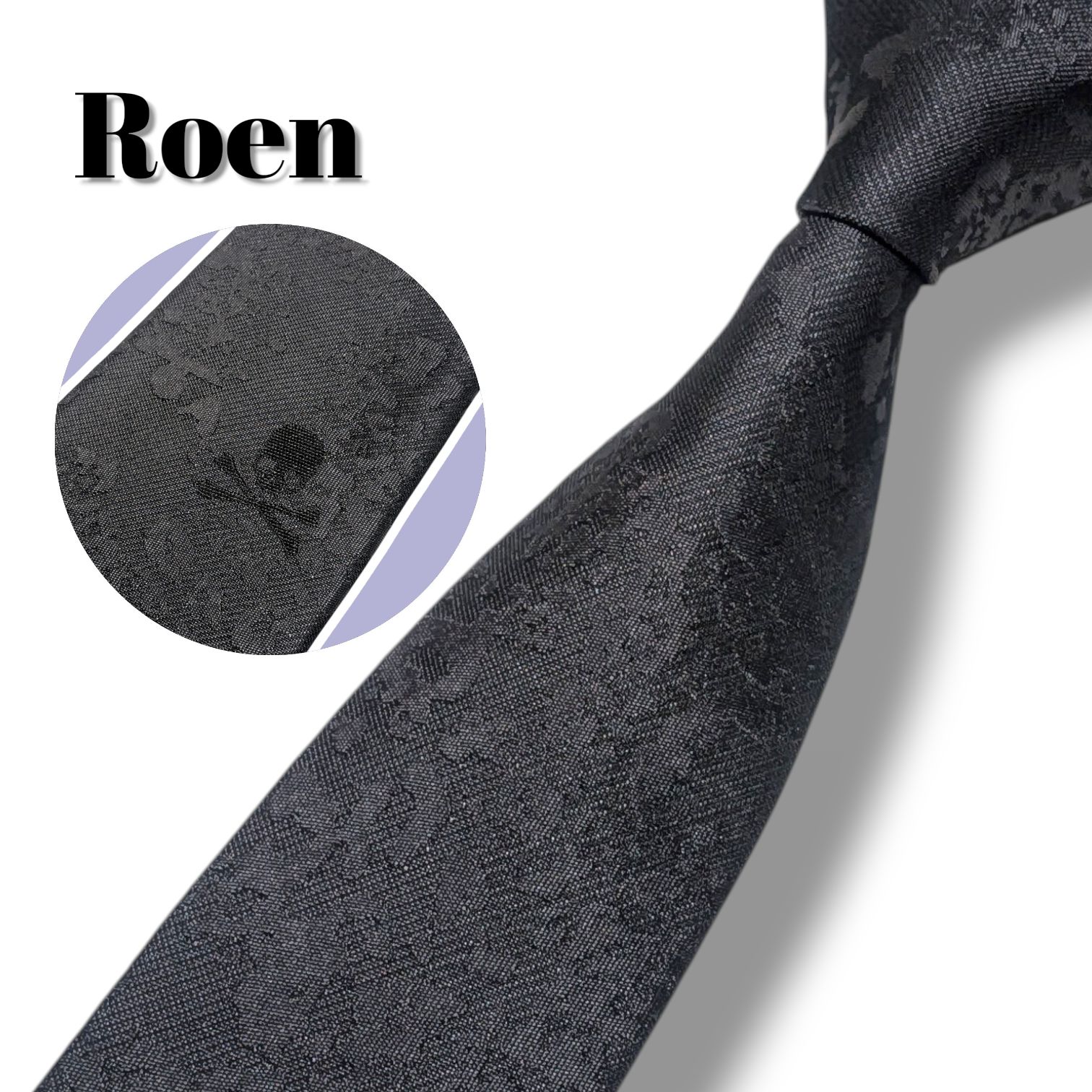 ロエン ROEN シルク 100％ グレー ブラック ネクタイ Roen × semanticdesign ロエン セマンティックデザイン Y2K Archive