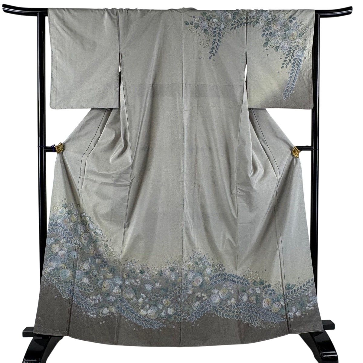 美品】 訪問着 身丈163.5cm 裄丈64.5cm M 袷 大島紬地 証紙 辻が花柄