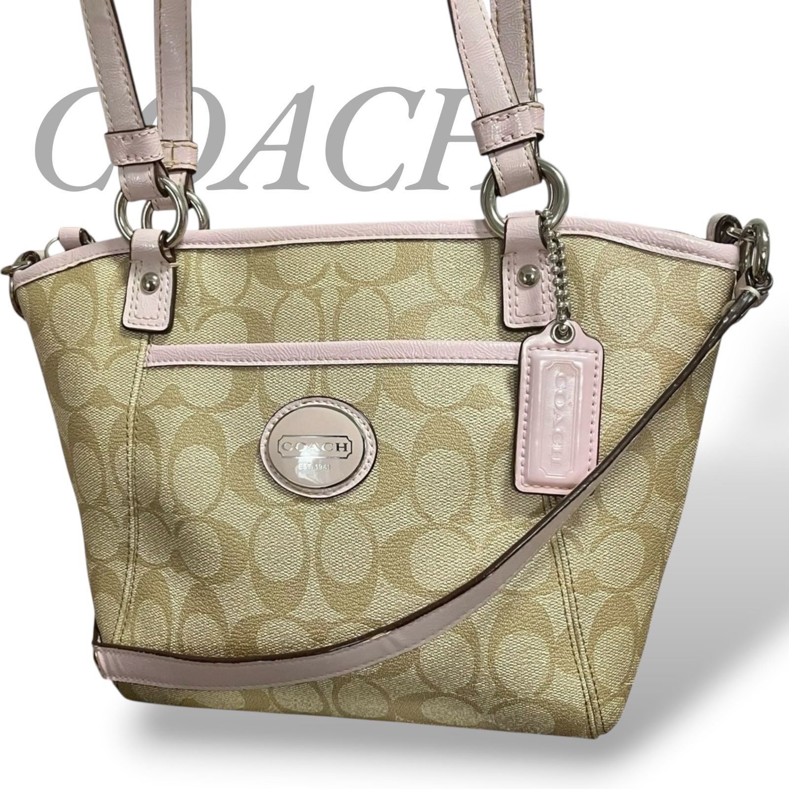 MY0539】【訳あり】COACH コーチ 2way トートバッグ ショルダーバッグ