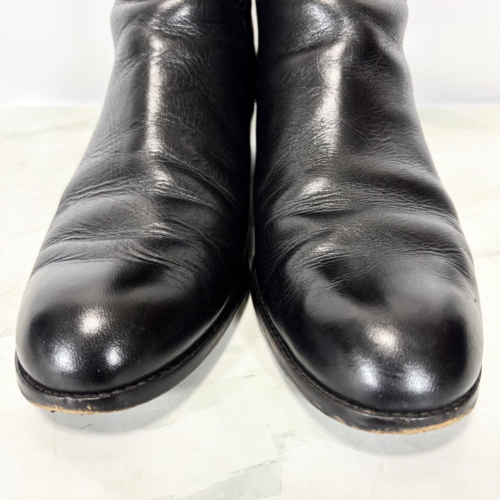 【美品】マーガレットハウエル MARGARET HOWELL ニーハイブーツ ロングブーツ ジョッキーブーツ サイドジップ 本革 レザー 24 1/2(24.5cm相当)