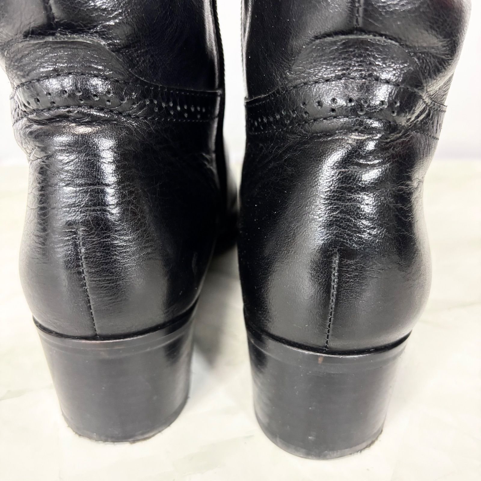 【美品】マーガレットハウエル MARGARET HOWELL ニーハイブーツ ロングブーツ ジョッキーブーツ サイドジップ 本革 レザー 24 1/2(24.5cm相当)