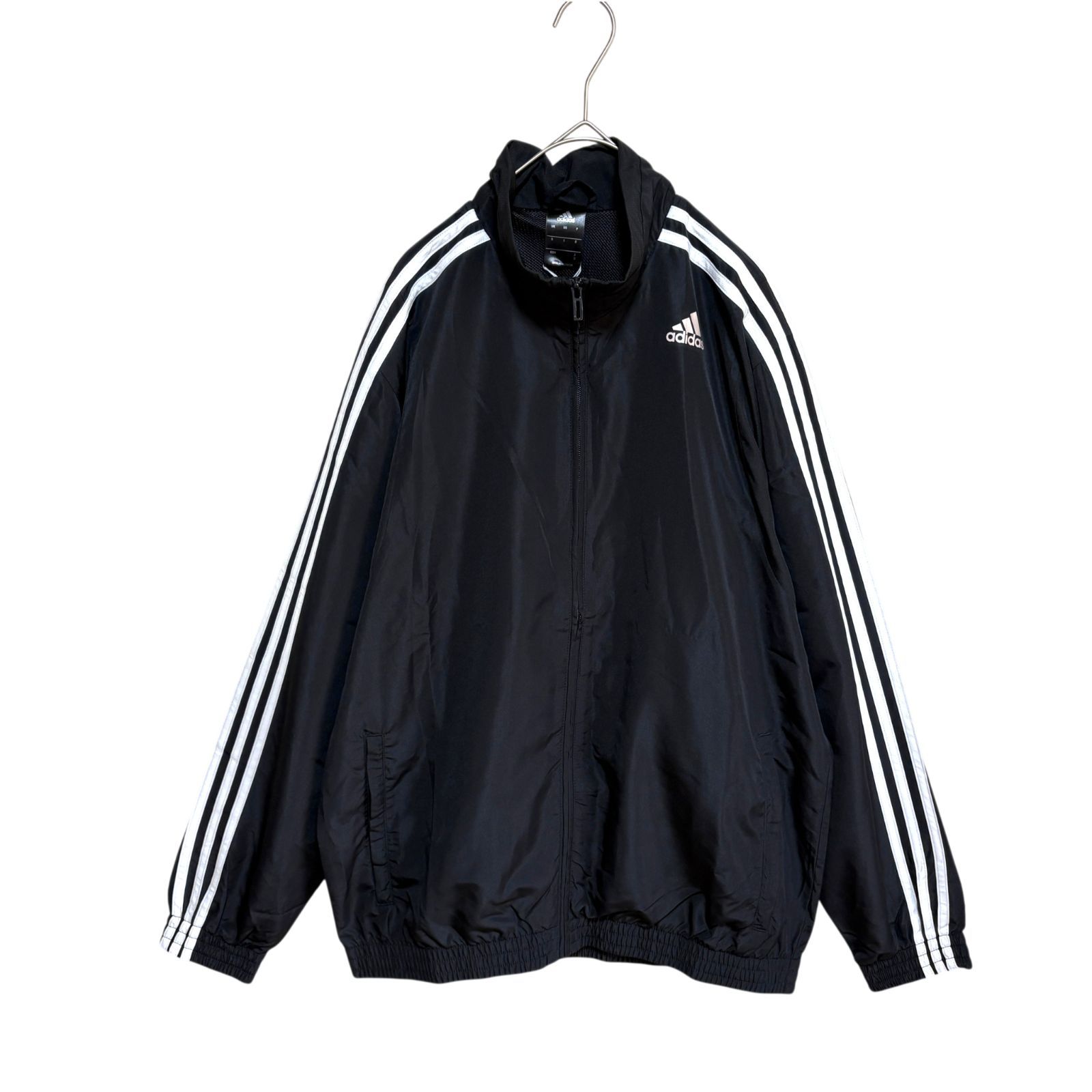 未使用品】adidas ナイロンジャケット O ブラック 黒 白 3本ライン 