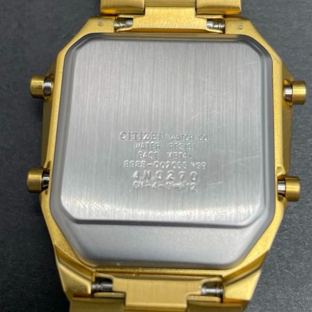 CITIZEN アナデジテンプ 三面カットガラス ゴールド 8988-Q02055（504