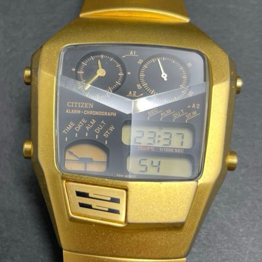 CITIZEN アナデジテンプ 三面カットガラス ゴールド 8988-Q02055（504