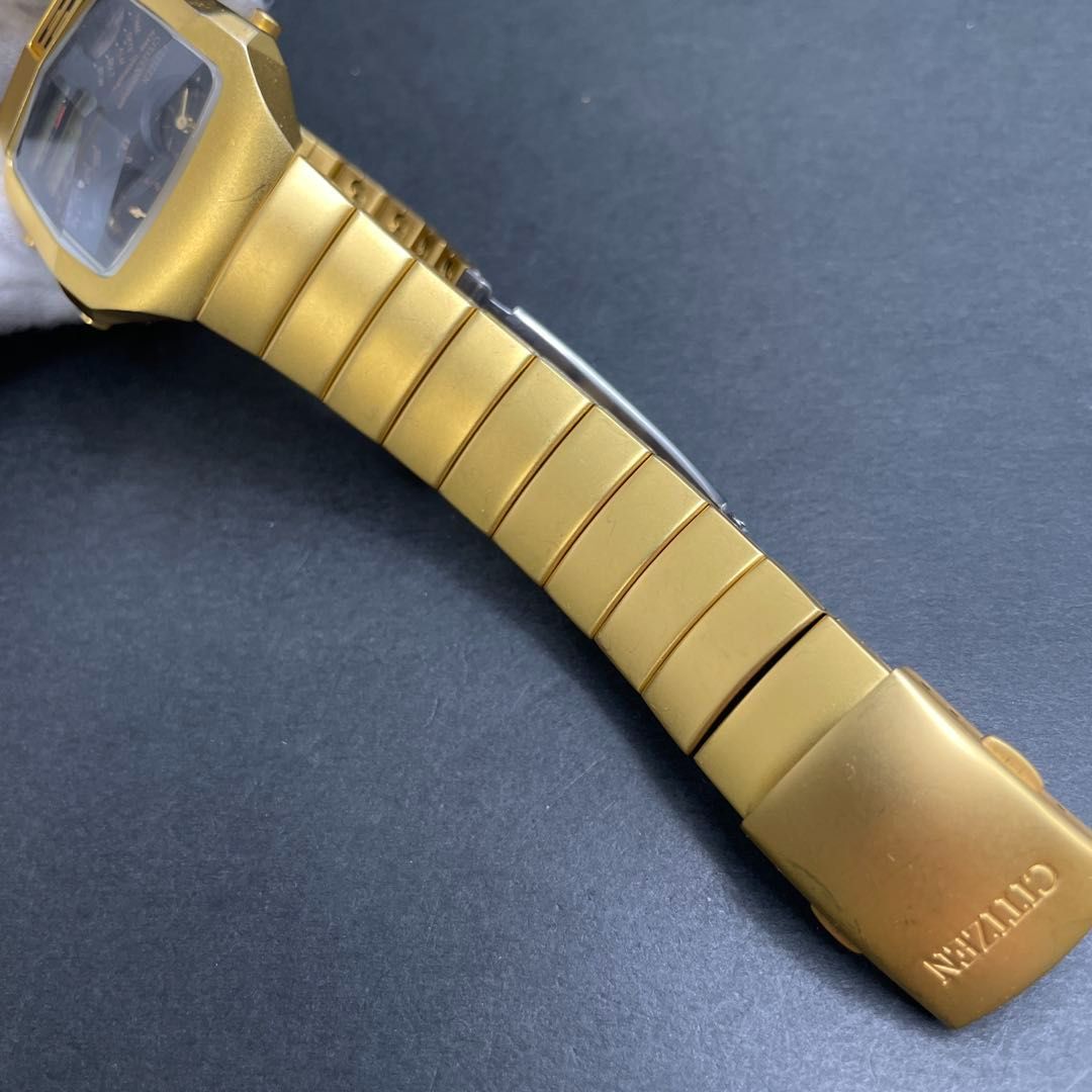 CITIZEN アナデジテンプ 三面カットガラス ゴールド 8988-Q02055（504