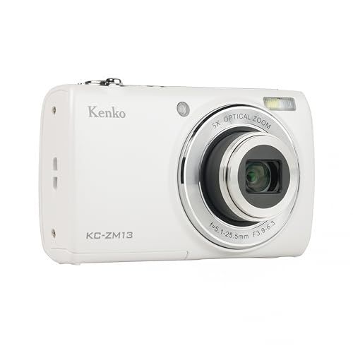 켄코 (Kenko) 컴팩트 디지털 카메라 KC-ZM13 WH 5x 광학 줌 유효 픽셀 약 1,600만 픽셀 2.7인치 IPS 터치 패널 모니터 셀카 서브 카메라 컴팩트 디자인 화이트 446782 @02745471