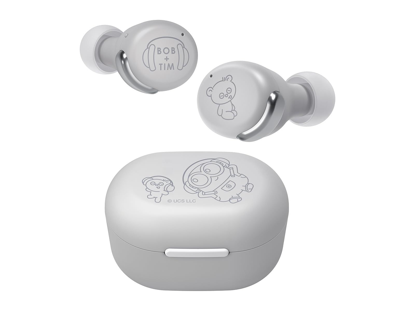 JVCケンウッド Victor HA-A30T-EH ワイヤレスイヤホン Bluetooth Ver5.2 ミニオン ノイズキャンセリング マイク付き 合計21時間再生 外音取込み機能 防水 IPX4 低遅延 テレワーク 小型 軽量 グレー